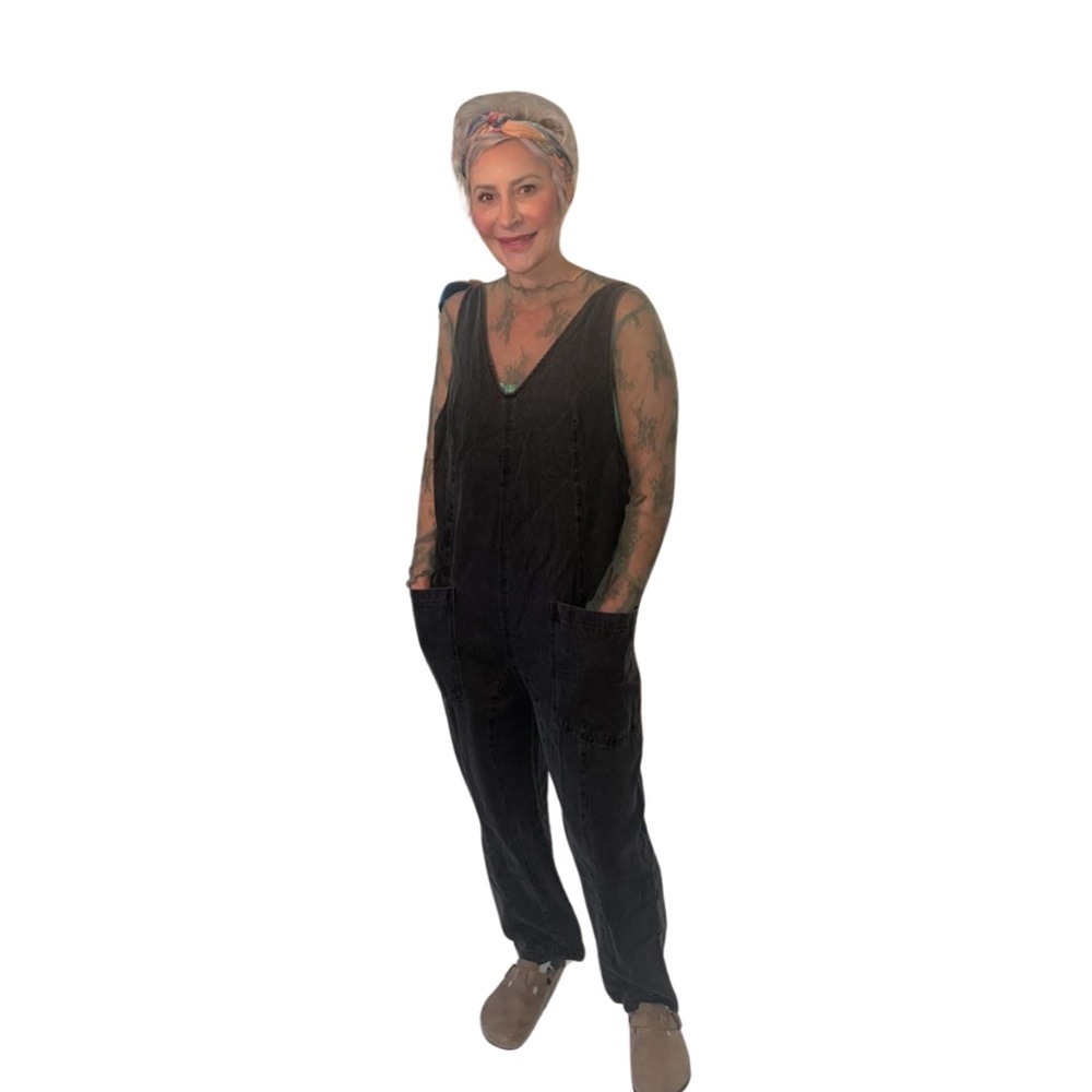 Bibi Black Denim Jumpsuit Women's Medium